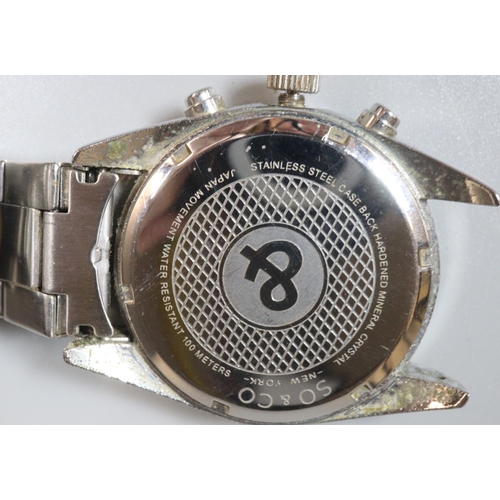 255 - S O & Co stainless steel quartz gents dress watch.  (B.P. 21% + VAT)