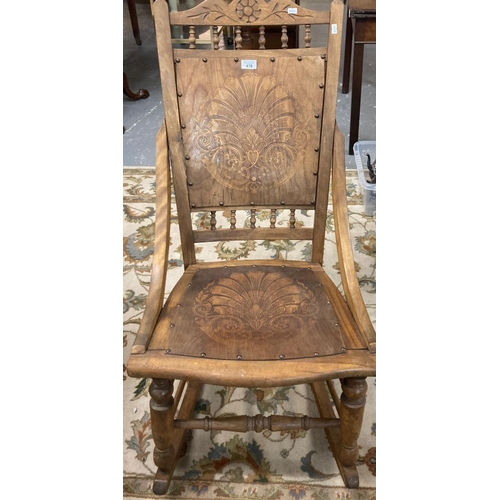 478 - Early 20th century American style bentwood rocking chair.  (B.P. 21% + VAT)