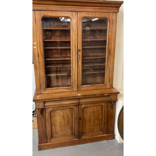 479 - Late Victorian mahogany two stage glazed chiffonier bookcase. 
(B.P. 21% + VAT)