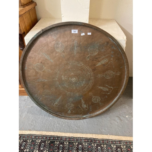 480 - Early 20th century Indian copper charger.  (B.P. 21% + VAT)