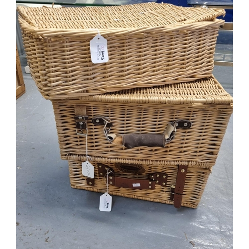 509 - Three wicker hampers.  (3)