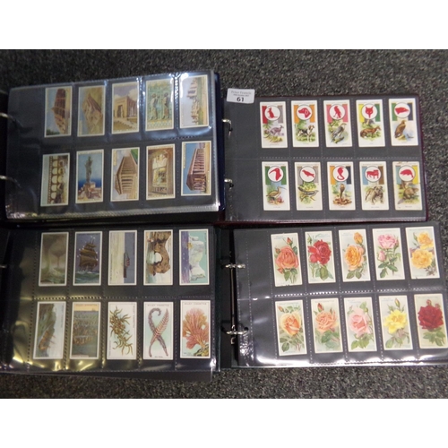 61 - Cigarette cards , a collection of mostly Players and Wills sets in four boxed albums, good range of ... 