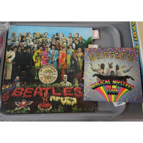 349 - The Beatles 'Sgt. Peppers Lonely Hearts Club Band' vinyl record (PMC 7027), first pressing with red ... 
