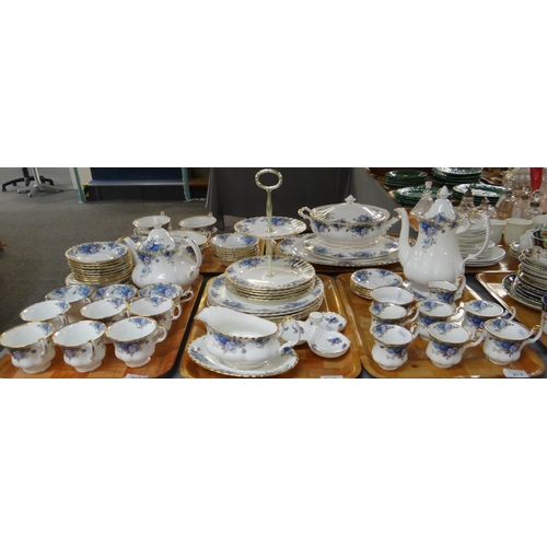 319 - Five trays of Royal Albert 'Moonlight Rose' design items (some seconds) to include: a sixteen piece ...