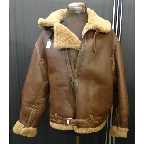 465 - Vintage men's leather and sheepskin aviator's jacket.   (B.P. 21% + VAT)