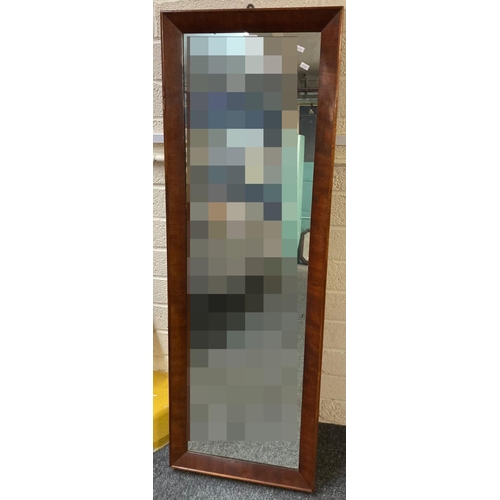 125 - 19th century mahogany framed rectangular pier glass mirror.  The plate 133x38cm approx.  (B.P. 21% +... 