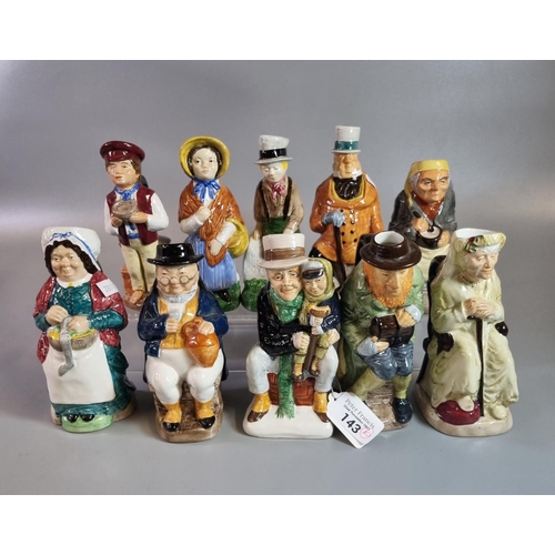 143 - Collection of Wood and sons the Charles Dickens Toby Jug Collection by Franklin Porcelain.   (B.P. 2... 