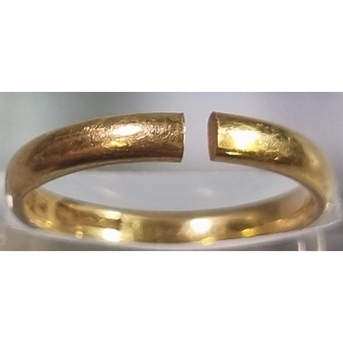 208 - 22ct gold wedding band.  3.7g approx.  (B.P. 21% + VAT)