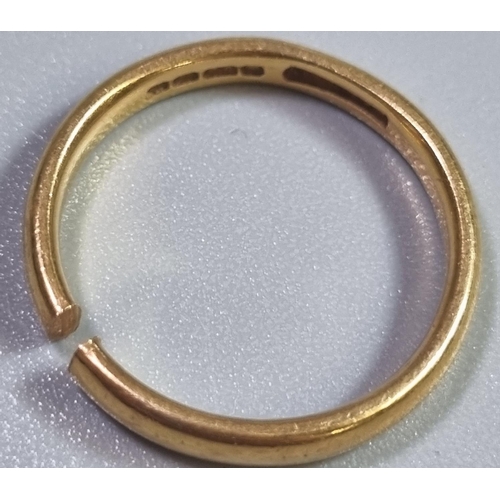 208 - 22ct gold wedding band.  3.7g approx.  (B.P. 21% + VAT)