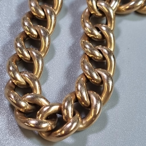 240 - Yellow metal curb-link bracelet, probably 9ct gold but not tested.  16.8g approx.  (B.P. 21% + VAT)