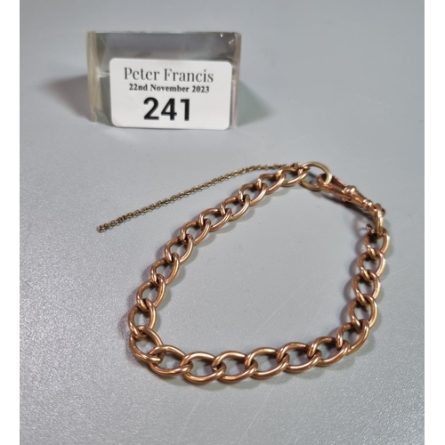 241 - 9ct rose gold curb link bracelet.  14.5g approx.  (B.P. 21% + VAT)