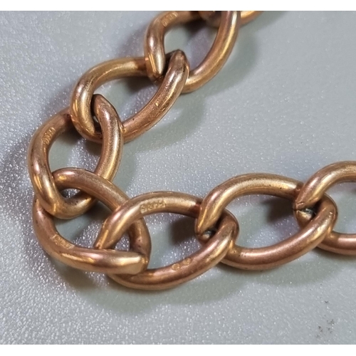 241 - 9ct rose gold curb link bracelet.  14.5g approx.  (B.P. 21% + VAT)