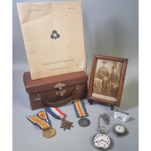 286 - Miniature suitcase revealing assorted militaria  items to include: Great War For Civilisation 1914-1... 