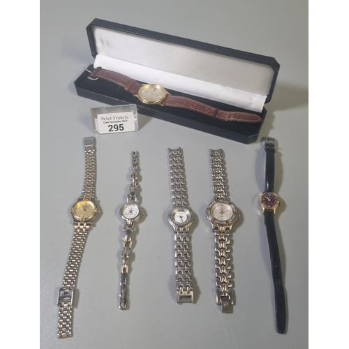 295 - Collection of assorted modern dress watches, various including: Seiko gold plated quartz day date ge... 