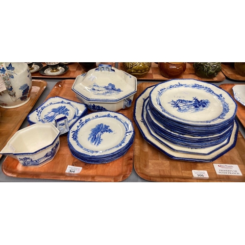 306 - Two trays of Royal Doulton 'Norfolk' dinner ware items to include: lidded tureen, plates, meat platt... 