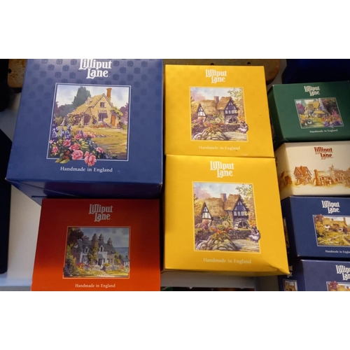 359 - Box containing a large collection of Lilliput Lane cottages, various and assorted, some large some s... 