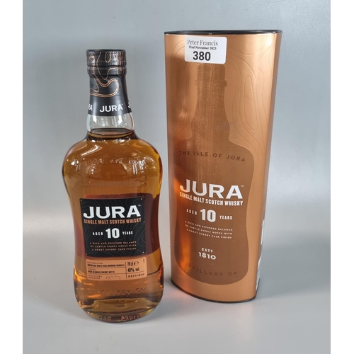 380 - Bottle of Jura The Isle of Jura Single Malt Scotch Whisky aged 10 years.  70cl.  40% vol. in origina... 