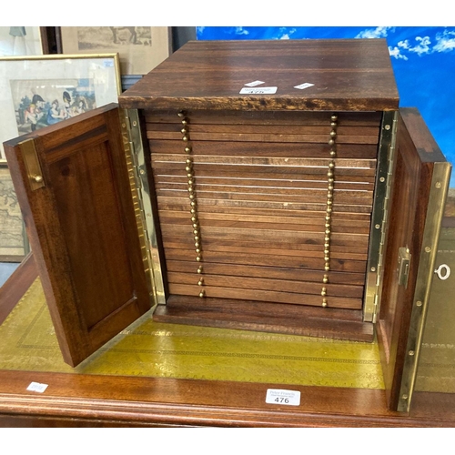 475 - Modern mahogany coin collectors cabinet by Peter Nichols cabinet maker.  (B.P. 21% + VAT)