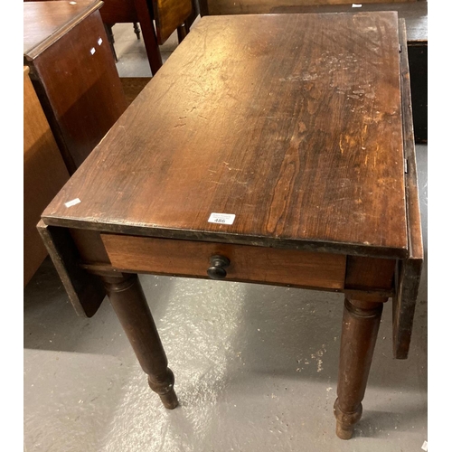 486 - Victorian stained pine Pembroke table on baluster turned legs.  (B.P. 21% + VAT)