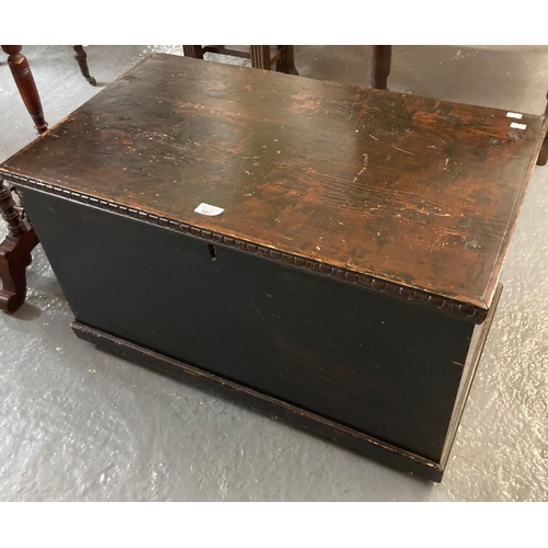 507 - Victorian stained pine trunk of plain rectangular form.  (B.P. 21% + VAT)