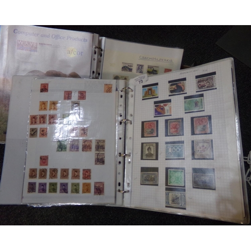 73 - Box with All World collection of stamps in six binders.  many 100s of stamps from a wide range of co... 