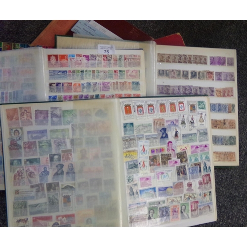 75 - Box of All World stamps in seven stockbooks, many 100s of stamps, wide range of countries.   (B.P. 2... 