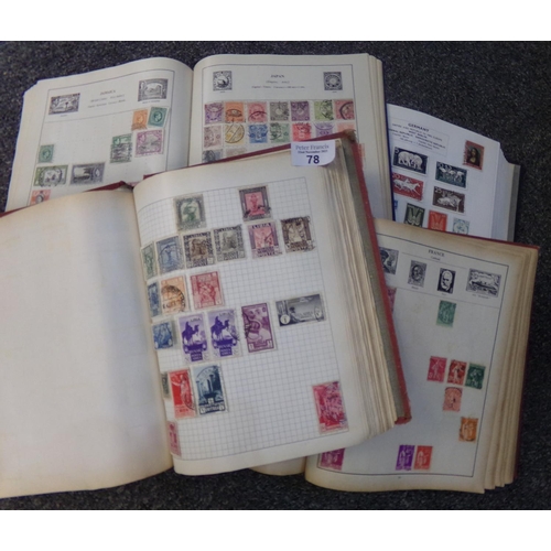 78 - All World collection of stamps in four albums including two old Stanley Gibbons Strand Albums, many ... 