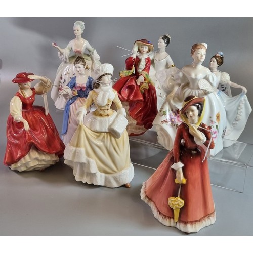 129 - Nine Royal Doulton bone china figurines to include: 'Lindsay', 'Natasha', 'Diana', 'Valerie', 'My Lo... 