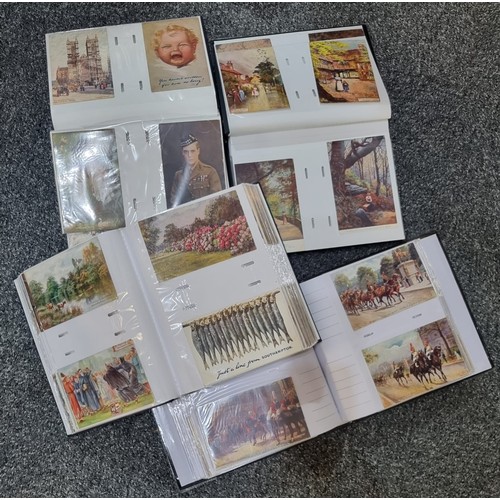 66 - Postcards, a collection of Tuck Oilette cards in four albums, nearly 700 cards with a wide range of ... 