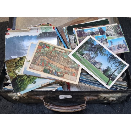 67 - Postcards, all World collection in black tin case, 100s of cards.   (B.P. 21% + VAT)