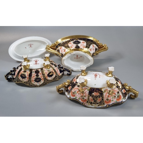 162 - Royal Crown Derby English bone china 1128 'Old Imari' lidded two handled sucrier 19cm approx., toget... 