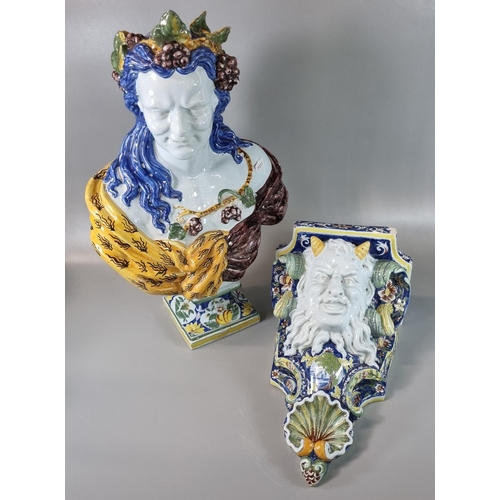 164 - French 'Faience De Rouen' bust of 'Summer' marked to the reverse 'Rouen 1647', this being a Victoria... 