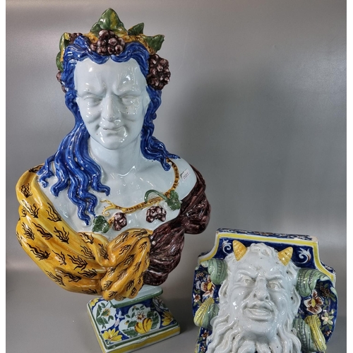 164 - French 'Faience De Rouen' bust of 'Summer' marked to the reverse 'Rouen 1647', this being a Victoria... 