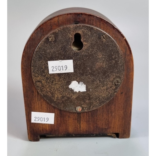 191 - WWII period German aircraft clock, now set in a wooden mantle case, opening to reveal script 'Heeres... 