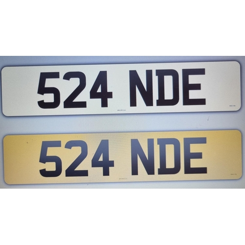 205 - To be sold after 12noon: Cherished car registration number 524 NDE, on Retention Document V778W. An ... 