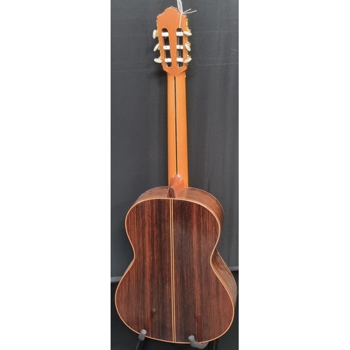 222 - Handmade Spanish Almansa model 461 No. 48030093 six string acoustic guitar.  Together with Hiscox Li... 