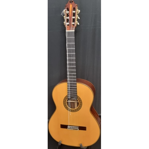 223 - Handmade Juan Hernandez Spanish six string acoustic guitar, 'Maestro',  signed to the internal label... 