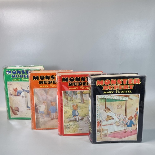 249 - Tourtel, Mary, 'Monster Rupert', four hardback books with plastic dust jackets dated 1931, 1932, 193...