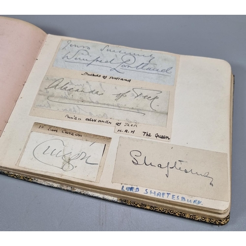 261 - An interesting autograph album appearing to date from the 1940s wartime period and earlier, to inclu... 