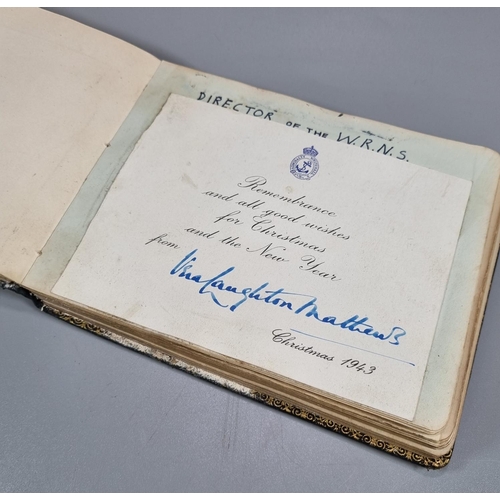 261 - An interesting autograph album appearing to date from the 1940s wartime period and earlier, to inclu... 