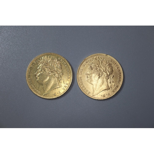 273 - Two George IV gold full sovereigns dated 1821 and 1822.  (2)   (B.P. 21% + VAT)