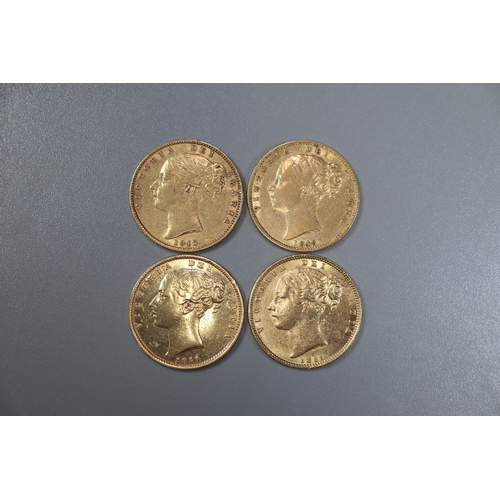 282 - Four Victorian gold full Sovereigns dated 1848, 1849, 1850 and 1851.  (4)   (B.P. 21% + VAT)