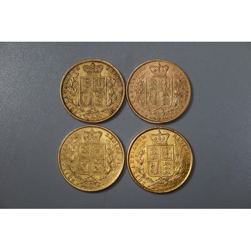 286 - Four Victorian gold full Sovereigns dated 1864, 1865, 1866 and 1868.  (4)   (B.P. 21% + VAT)