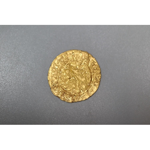 307 - Henry VIII (1509-47), hammered gold Half Angel coin.  2.6g approx.   (B.P. 21% + VAT)