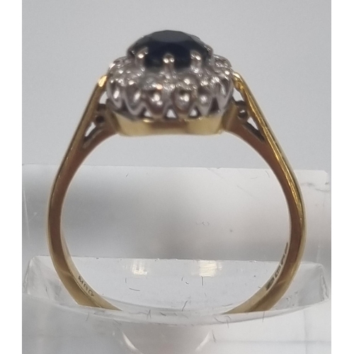 360 - 18ct gold diamond and sapphire ring.  3.1g approx.  Size L1/2.  (B.P. 21% + VAT)