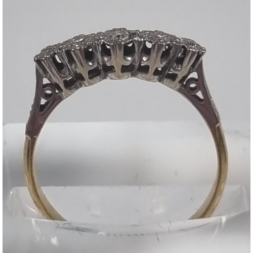 361 - 18ct gold and platinum five stone diamond ring.  2.4g approx.  Size M.  (B.P. 21% + VAT)