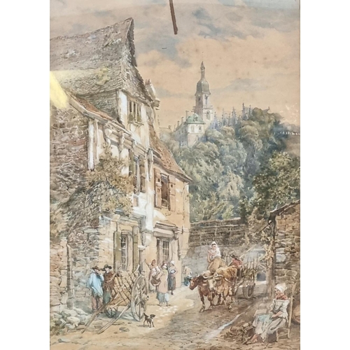 91 - John Burgess (British 1814-1874), '2 St. Leonard, Fougeres, Brittany', signed and labelled verso, Jo... 