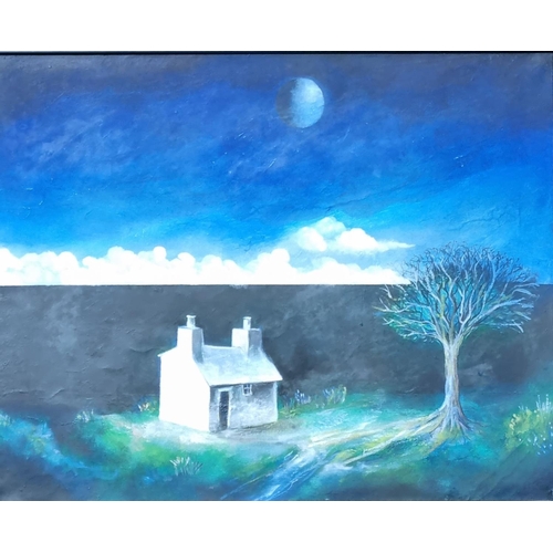 95 - Raul Speek (contemporary, Cuban, working in Wales), Pembrokeshire cottage in an expansive landscape ... 