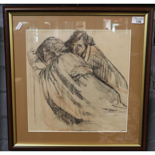 126 - Sir Frank Brangwyn (British 1867 - 1956), study of two figures, lithograph from an original charcoal... 