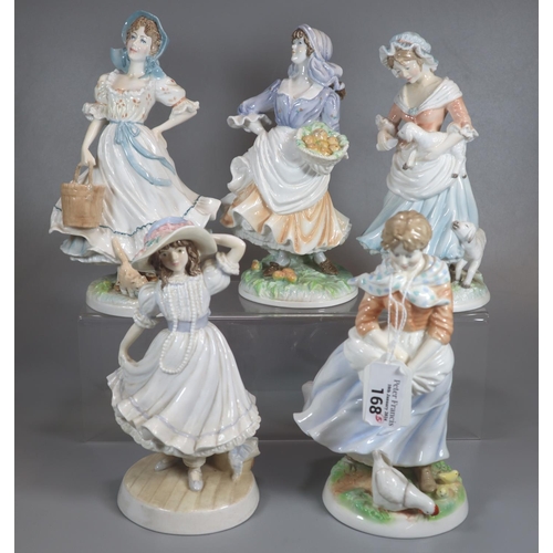 168 - Four Royal Worcester limited edition Old Country Ways figurines to include: 'Rosie picking apples', ... 